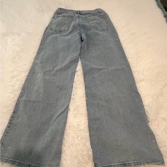 Gray Boot-Cut Jeans with Rhinestone Accent - Picture 5 of 5